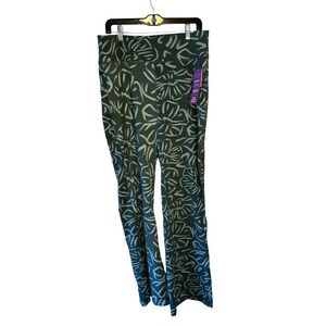 Pop Fit Women's Green Floral Stretch Leggings Pants With Side Pocket 4XL Yoga